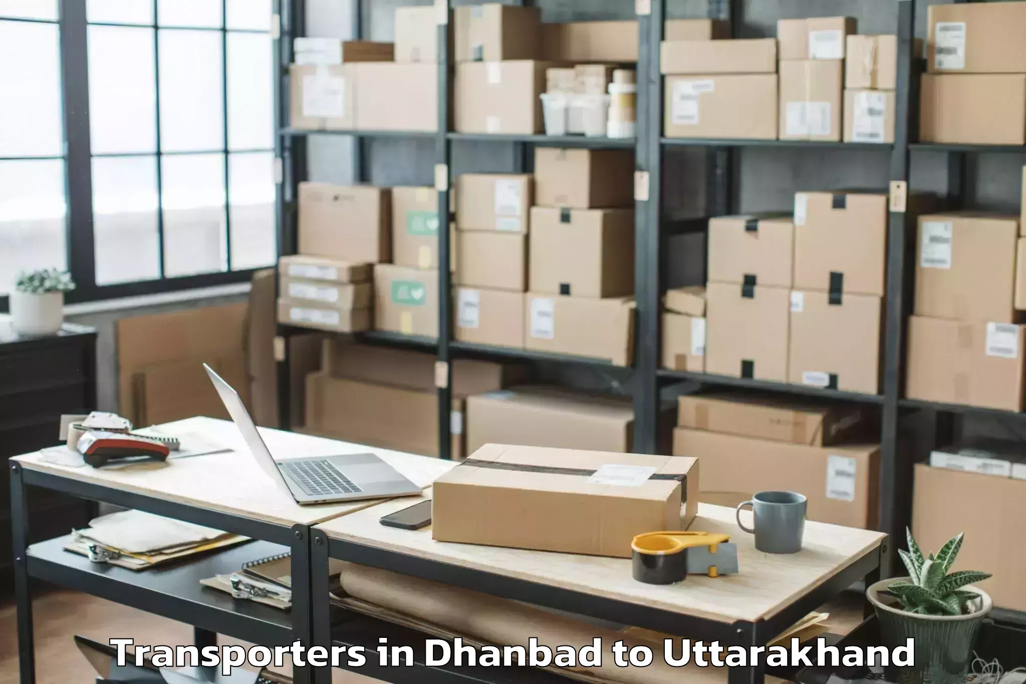 Book Dhanbad to Tharali Transporters Online